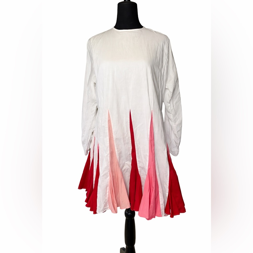 Rhode Ella 100% cotton‎ Long Sleeve Pleated Mini Dress- XS